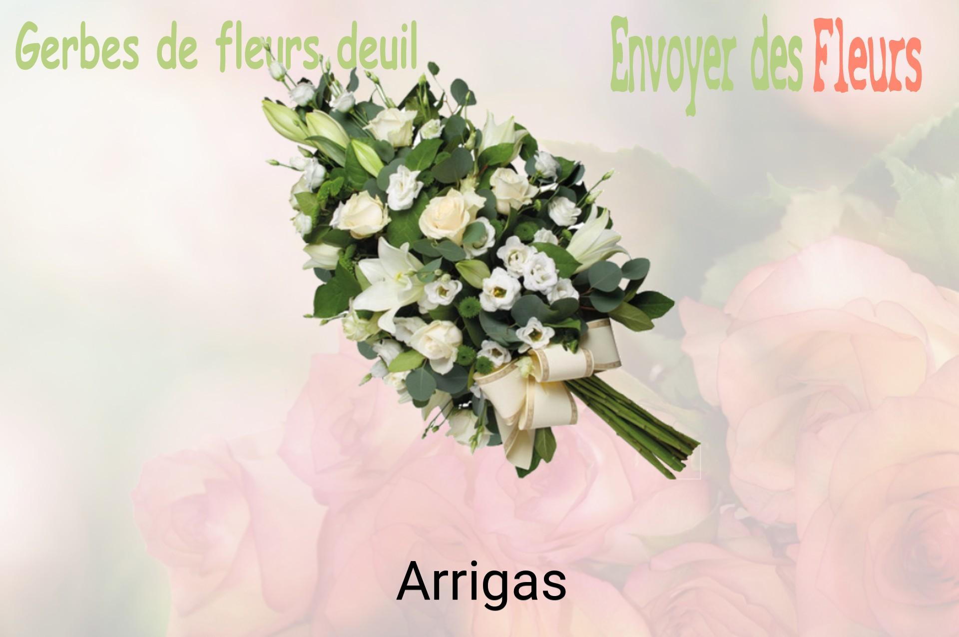 Gerbe de fleurs de deuil livrée à Arrigas